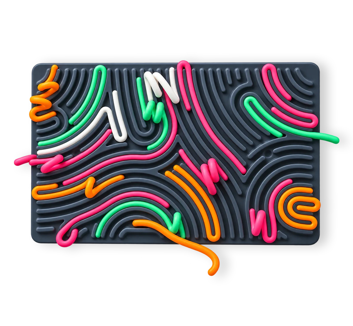 Pushpeel XL sensory activity board with colourful silicone strings